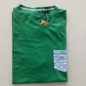 Net Taylor Vintage  Green T-Shirt Sz L Golf Ball Print Pocket